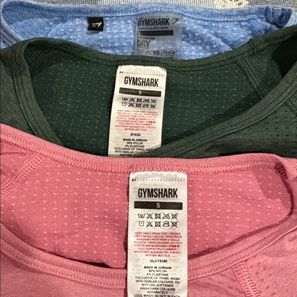 Gymshark Green, Blue, and Pink Long Sleeve Crop Tops - Picture 13 of 16